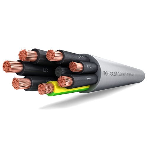Cavo elettrico di alimentazione - FLEXTEL 140 H05VV5-F CNOMO - Top Cable - resistente all'olio / resistente alle fiamme / cordato a trefoli