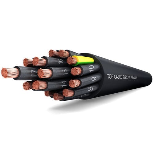 Cavo elettrico di alimentazione - FLEXTEL 200 VV-K - Top Cable - resistente alle fiamme / cordato a trefoli / in rame