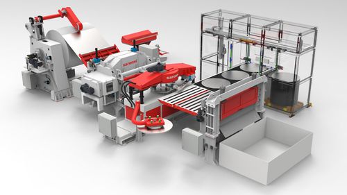 Linea di taglio di disco - Elma machine - a lama rotativa / per metallo / impilatori