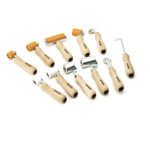 Rullo di pressione con manico in legno - 297512 - SIEVERT AB - in acciaio