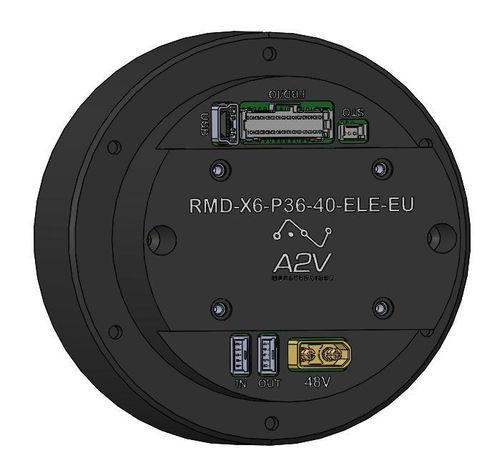 Servomotore brushless - RMD-X6-P36-40-ELE-EU - A2V Mécatronique - 48 V / tipo pancake / con encoder e driver integrati