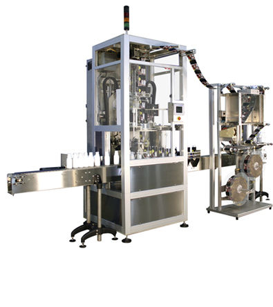 Etichettatrice automatica - 400SL - Axon Styrotech - per bottiglie / per applicazione laterale / con sleeve per tubolare termoretraibile