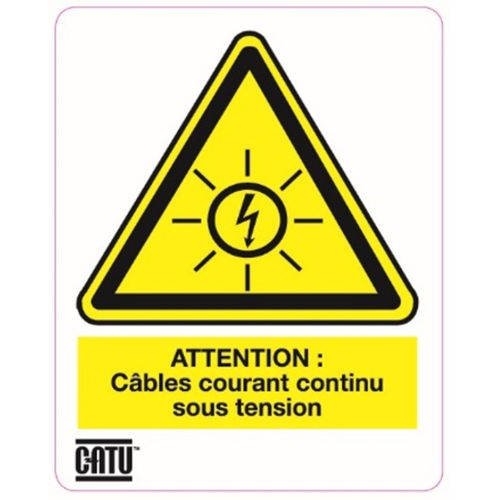 Etichetta di sicurezza - AT-7011 - CATU - adesiva / in PVC / per rete elettrica a tensione continua