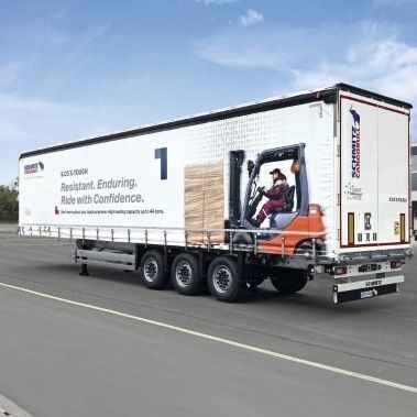 Semirimorchio porta-attrezzi - S.CS X-TOUGH - Schmitz Cargobull - telonato / per carrello elevatore / a 2 assi