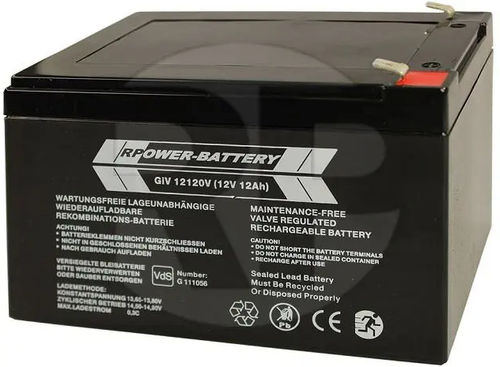 Batteria AGM - GIV12120VP - RP-Technik - RPower Batteries - rettangolare / CE / ISO