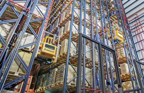 Trasloelevatore automatico - MECALUX - per magazzino / per pallet / con forche telescopiche