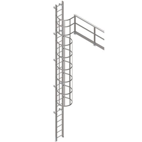 Scala da appoggio in PRFV - CSCALA1UL - M.M. srl - semplice / con gabbia di sicurezza