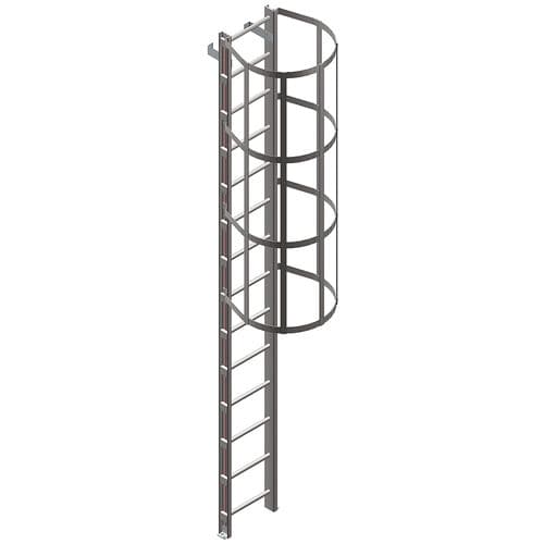 Scala da appoggio in PRFV - M.M. srl - semplice / con gabbia di sicurezza / per pozzi