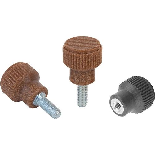 Manopola filettata - K0247 series - HEINRICH KIPP WERK GmbH & Co. KG - zigrinata / cilindrica / in plastica