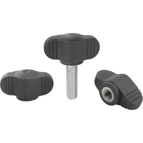 Manopola filettata - K0274 series - HEINRICH KIPP WERK GmbH & Co. KG - ad alette / in acciaio inossidabile / in acciaio