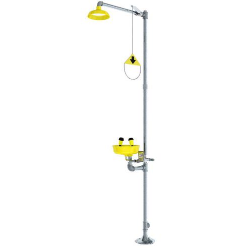 Doccia di sicurezza da terra - 01050251 series - ENCON SAFETY PRODUCTS INC. - con lavaocchi / da interno