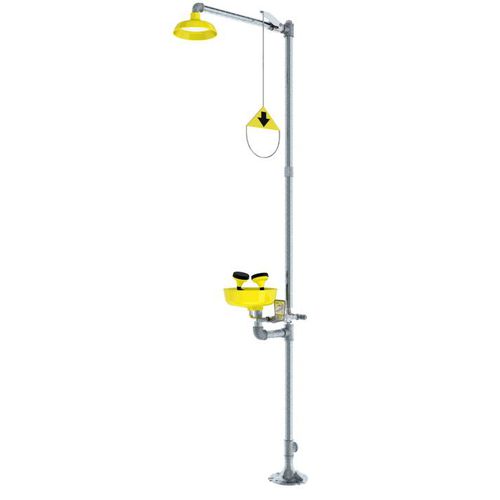 Doccia di sicurezza da terra - 01050260 series - ENCON SAFETY PRODUCTS INC. - con lavaocchi/lavafaccia / da interno