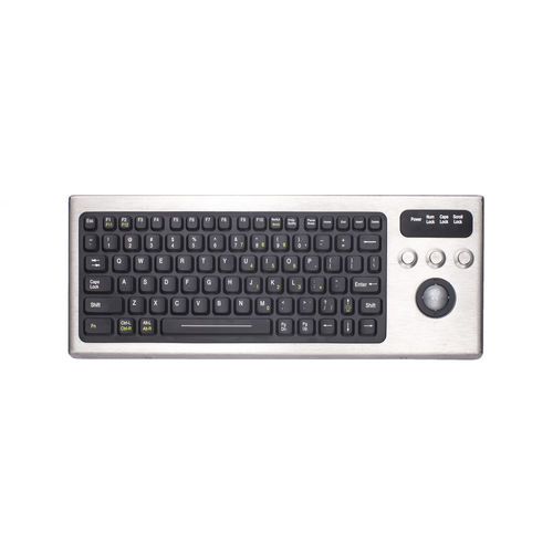 Tastiera da ufficio - DBL-810-TB - IKEY Industrial Peripherals - con trackball / industriale / in acciaio inossidabile