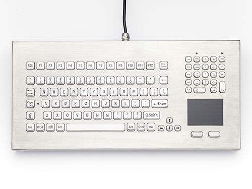 Tastiera da ufficio - DT-102-NI - IKEY Industrial Peripherals - con touchpad / industriale / in acciaio inossidabile