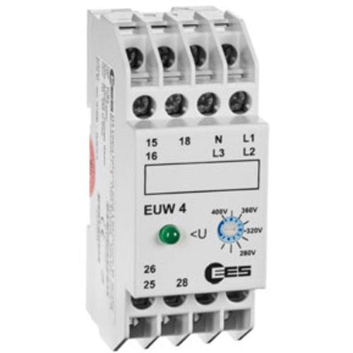 Relè di sorveglianza di sottotensione - EUW 4 series - Elektra Elektronik GmbH & Co. Störcontroller KG - di potenza / trifase / su guida DIN