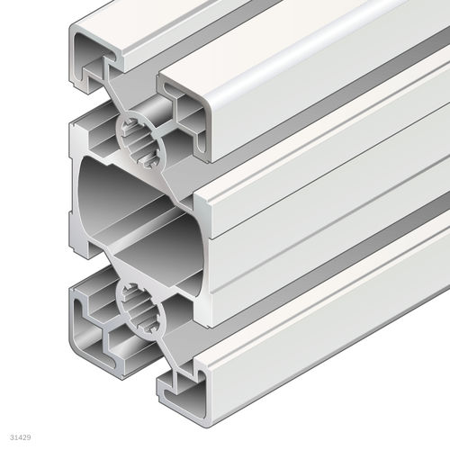 Profilo in alluminio anodizzato - 3842553612 - Bosch Rexroth - Assembly Technology - rettangolare / ad uso industriale / aperto