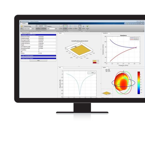 Software di concezione di schemi - Antenna Toolbox™ - The MathWorks - di visualizzazione / di analisi / 2D-3D