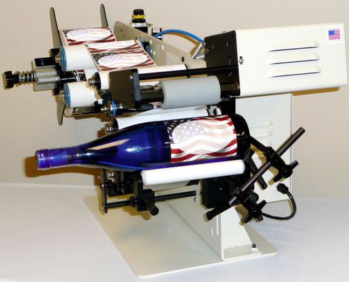 Macchina di etichettatura semiautomatica - LSR-3000-TL - APACKS - per bottiglie / per etichette adesive
