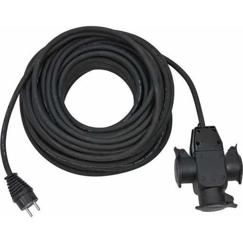 Cavo di estensione di alimentazione elettrica con multipresa - 1167820301 - BRENNENSTUHL - a tenuta stagna / in gomma
