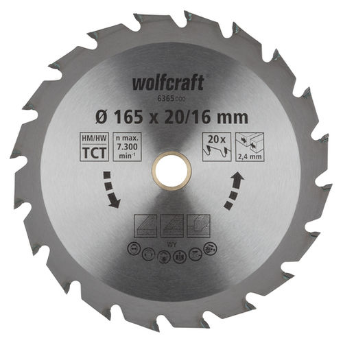 Lama per sega circolare - 6355 - WOLCRAFT - per troncatura / in carburo de tungsteno / per legno