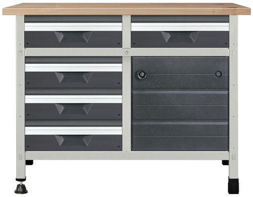 Banco da lavoro in legno - 8071 - WOLCRAFT - 5 cassetti