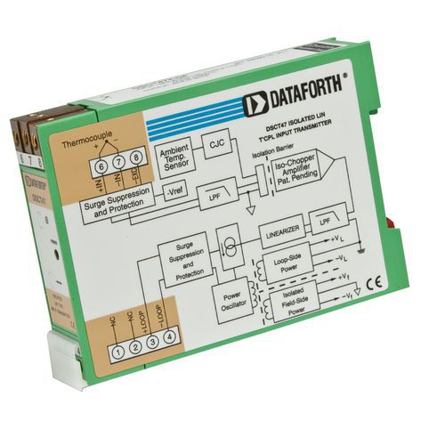 Trasmettitore di temperatura su guida DIN - DSCT47 - Dataforth Corporation - con termocoppia / con uscita in corrente / di processo