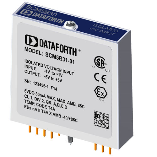 Modulo di ingresso analogico - SCM5B31-01 - Dataforth Corporation - di tensione / per monitoraggio condizioni della macchina / per montaggio su piastra di circuito stampato