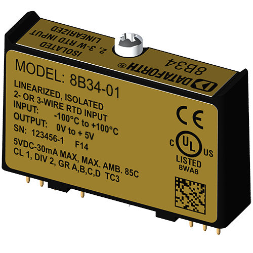 Modulo di trattamento del segnale per RTD - 8B34-01 - Dataforth Corporation - 2 cavi / 3 cavi / di linearizzazione