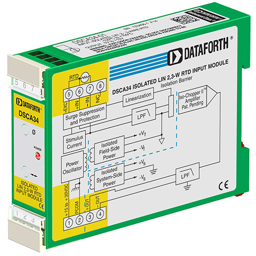 Modulo di trattamento del segnale di ingresso - DSCA34-01 - Dataforth Corporation - per RTD / isolato / 2 cavi