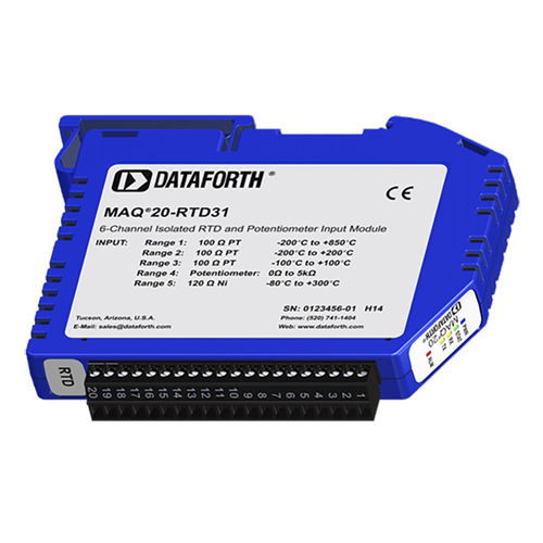 Modulo di trattamento del segnale ingressi analogici - MAQ20-RTD31 - Dataforth Corporation - per RTD / per potenziometro / su guida DIN