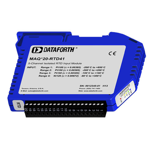 Modulo di trattamento del segnale ingressi analogici - MAQ20-RTD41 - Dataforth Corporation - per RTD / su guida DIN / 4 cavi