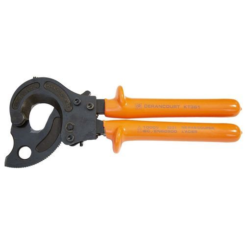 Tagliacavi manuale - KT361 - DERANCOURT - a cricchetto / isolato