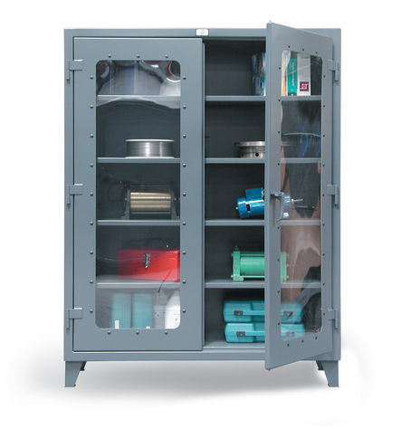 Armadio di stoccaggio - LD-244, LD-243 series - Stronghold - a pavimento / con porte vetrate / a ripiani