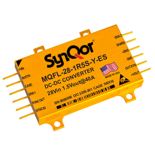 Convertitore DC/DC regolato - MQ 28 series - SYNQOR - per circuiti stampati / ad uscita semplice / a doppia uscita