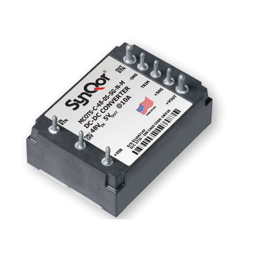 Convertitore DC/DC regolato - Mil-COTS 48 V - SYNQOR - per circuiti stampati / ad uscita semplice / a commutazione