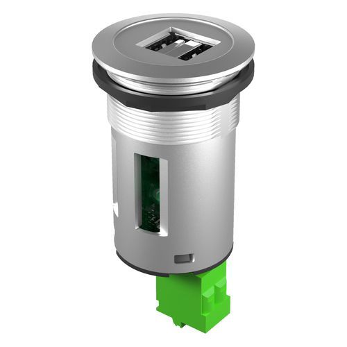 Connettore di alimentazione elettrica - KOMBITAST®-R-JUWEL KRJM_2USB_A_5V - Georg Schlegel GmbH & Co. KG - USB / rotondo / presa