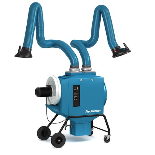 Aspiratore di fumo mobile - FilterBox Twin - NEDERMAN - di saldatura / a cartuccia / con per bracci aspiranti multipli