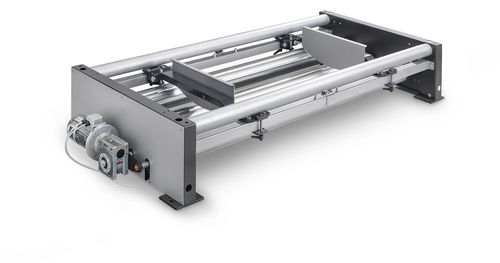 Vaschetta a rulli per svolgimento di rotoli per materiale tessile - Bianco - a motore