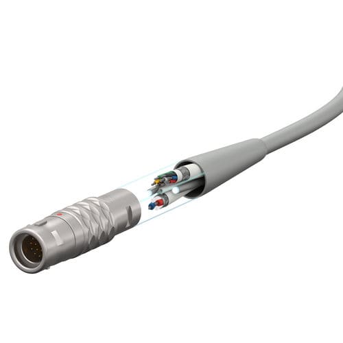 Cavo montato con rivestimento in silicone - ODU GmbH & Co. KG - per ambienti difficili / per applicazioni mediche / robusto