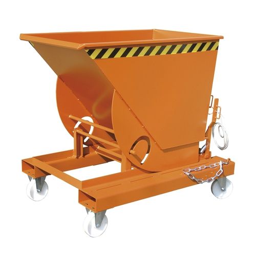 Benna ribaltabile per carrello elevatore - AK series - Bauer - con ruote / aperta