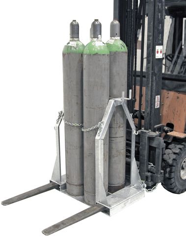 Pallet da trasporto - SFP series - Bauer - in metallo / per bombola di gas / montato su carrello elevatore