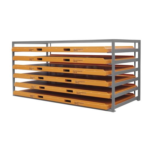 Scaffalatura per magazzino di stoccaggio - KBR series - Bauer - per lamiere metalliche / in acciaio / 6 ripiani