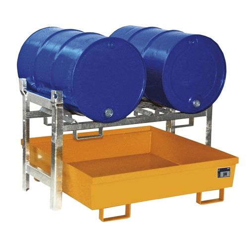 Scaffalatura per magazzino di stoccaggio - FR series - Bauer - modulare / per fusti con vasca di ritenzione / in acciaio