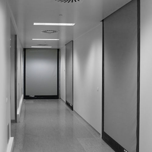 Porta ad avvolgimento - D-313 - Entrematic Dynaco - in acciaio inossidabile / in PVC / per interno