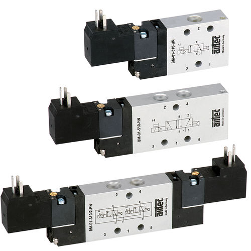 Distributore pneumatico a cassetto - BM series - AIRTEC Pneumatic - a comando elettrico / a 3/2 vie / a 5/2 vie