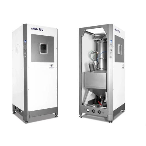 Serbatoio tampone - vHub 250 - VOLKMANN - per polveri / di convogliamento / in lamiera