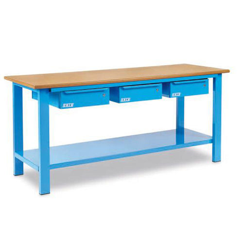 Banco da lavoro in legno - 100 series - OMCN SOLLEVAMENTO - per officina / 3 cassetti / 2 cassetti