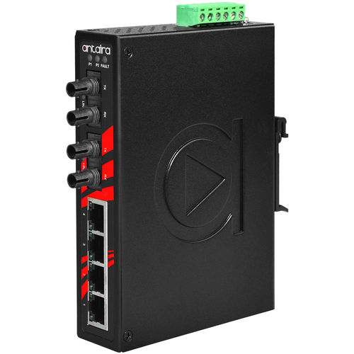 Switch Ethernet non gestibile - LNX-0602-ST-S3 - Antaira Technologies - 6 porte / su guida DIN / a parete