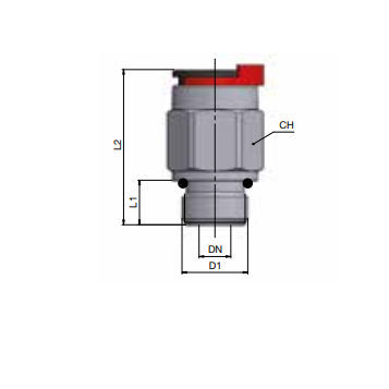 Connettore idraulico - R1A3ZF1305-0404 - ALFAGOMMA - a presa / in metallo / per pezzi
