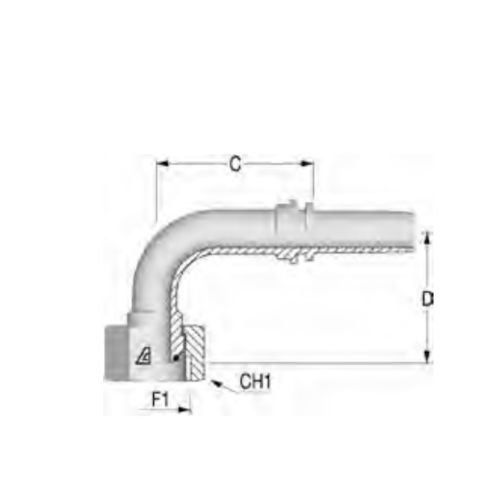 Raccordo idraulico - H1220893 - ALFAGOMMA - ad anello / gomito a 60° / BSP